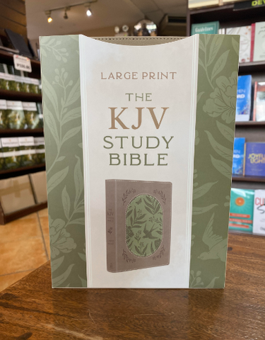 KJV Large-Print Study Bible--imitation leather brown/olive