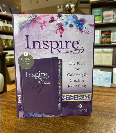 Inspire PRAISE Bible NLT, Filament-Enabled Edition (Hardcover LeatherLike, Purple): The Bible for Coloring & Creative Journaling