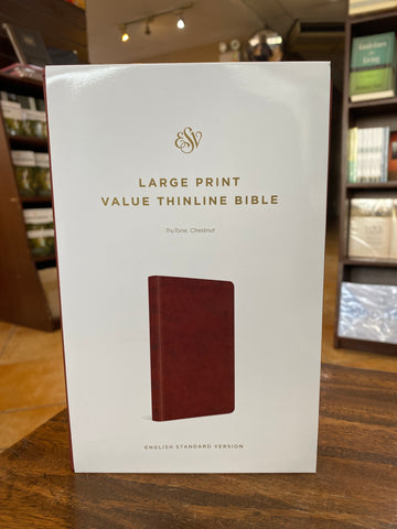 ESV Large Print Value Thinline Bible (TruTone, Chestnut), Leather, imitation, Brown