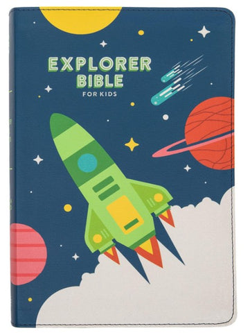 CSB Explorer Bible for Kids, Blast Off LeatherTouch, Indexed