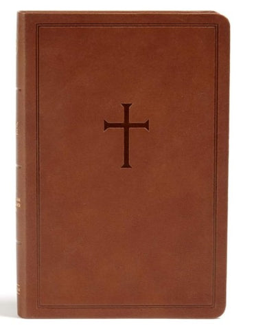 CSB Personal-Size Bible--soft leather-look, brown