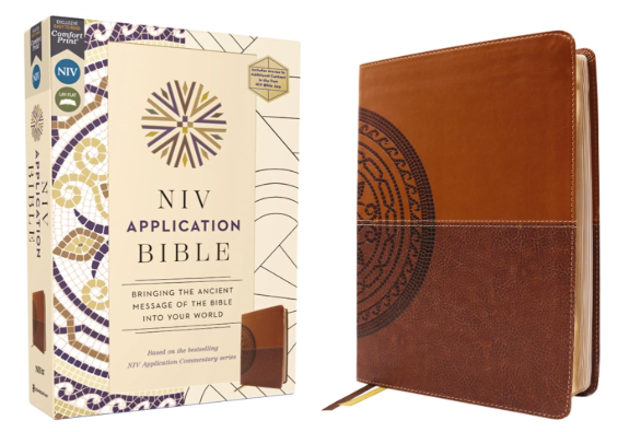 NIV Application Bible, Leathersoft, Brown, Red Letter, Comfort Print: Bringing the Ancient Message of the Bible into Your World (NIV Application Commentary Resources)