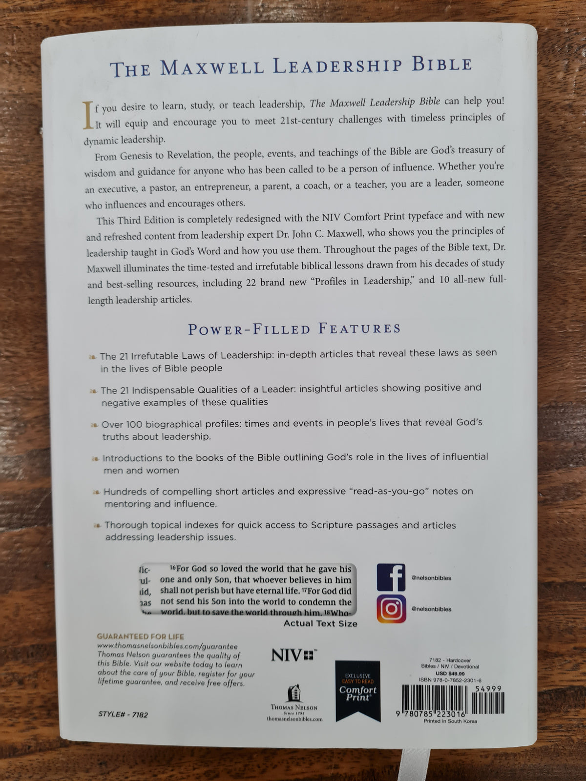 NIV Maxwell Leadership Bible - 3rd Edition (Hardcover)