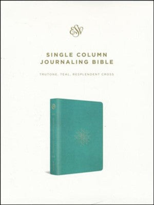 ESV Single Column Journaling Bible (TruTone, Teal, Resplendent Cross Design), soft imitation leather