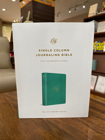 ESV Single Column Journaling Bible (TruTone, Teal, Resplendent Cross Design), soft imitation leather
