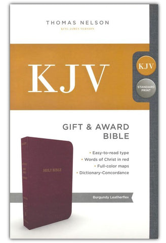 KJV, Gift and Award Bible, Imitation Leather, Burgundy