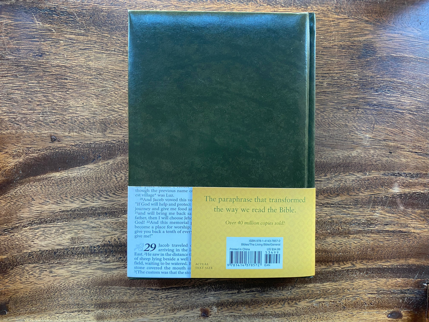 The Living Bible Large Print Edition (Hardcover, Green)