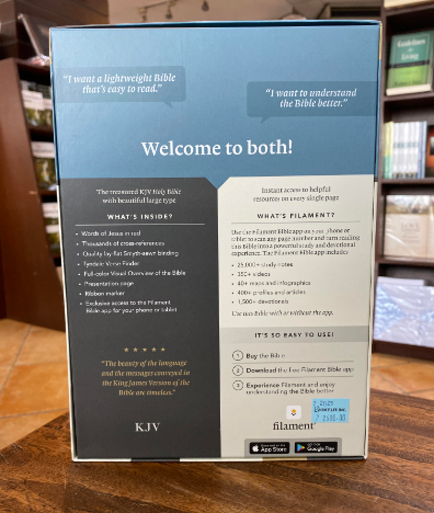 KJV Large-Print Thinline Reference Bible, Filament Enabled Edition--soft leather-look, brown/mahogany