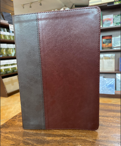 KJV Large-Print Thinline Reference Bible, Filament Enabled Edition--soft leather-look, brown/mahogany