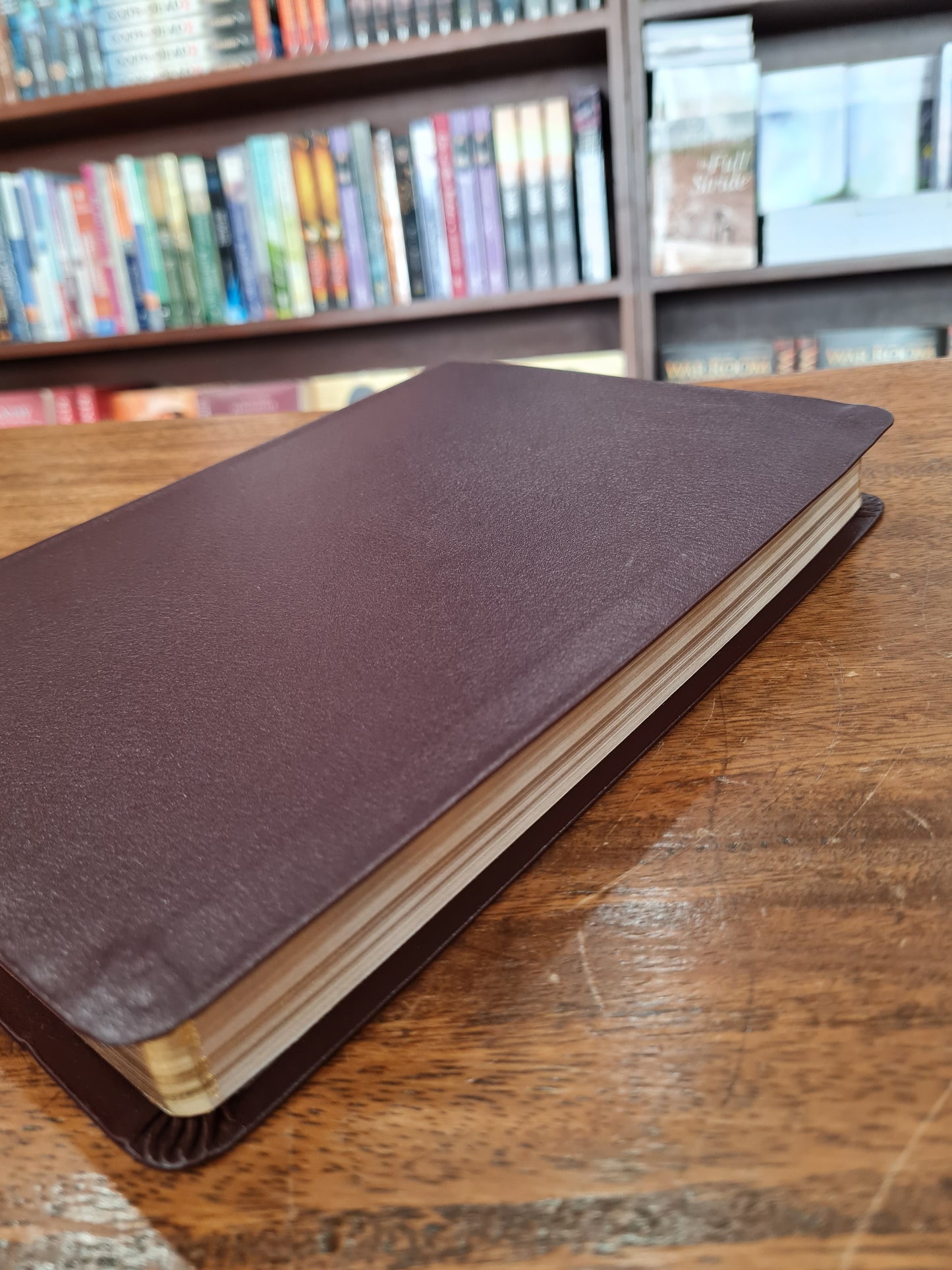NASB Large-Print Thinline Bible, Red Letter Edition--bonded leather, burgundy