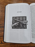NET Large-Print Bible, Thinline Art Edition, Comfort Print--soft leather-look, blue (OM)