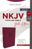 NKJV Thinline Comfort Print Youth Bible--soft leather-look, purple