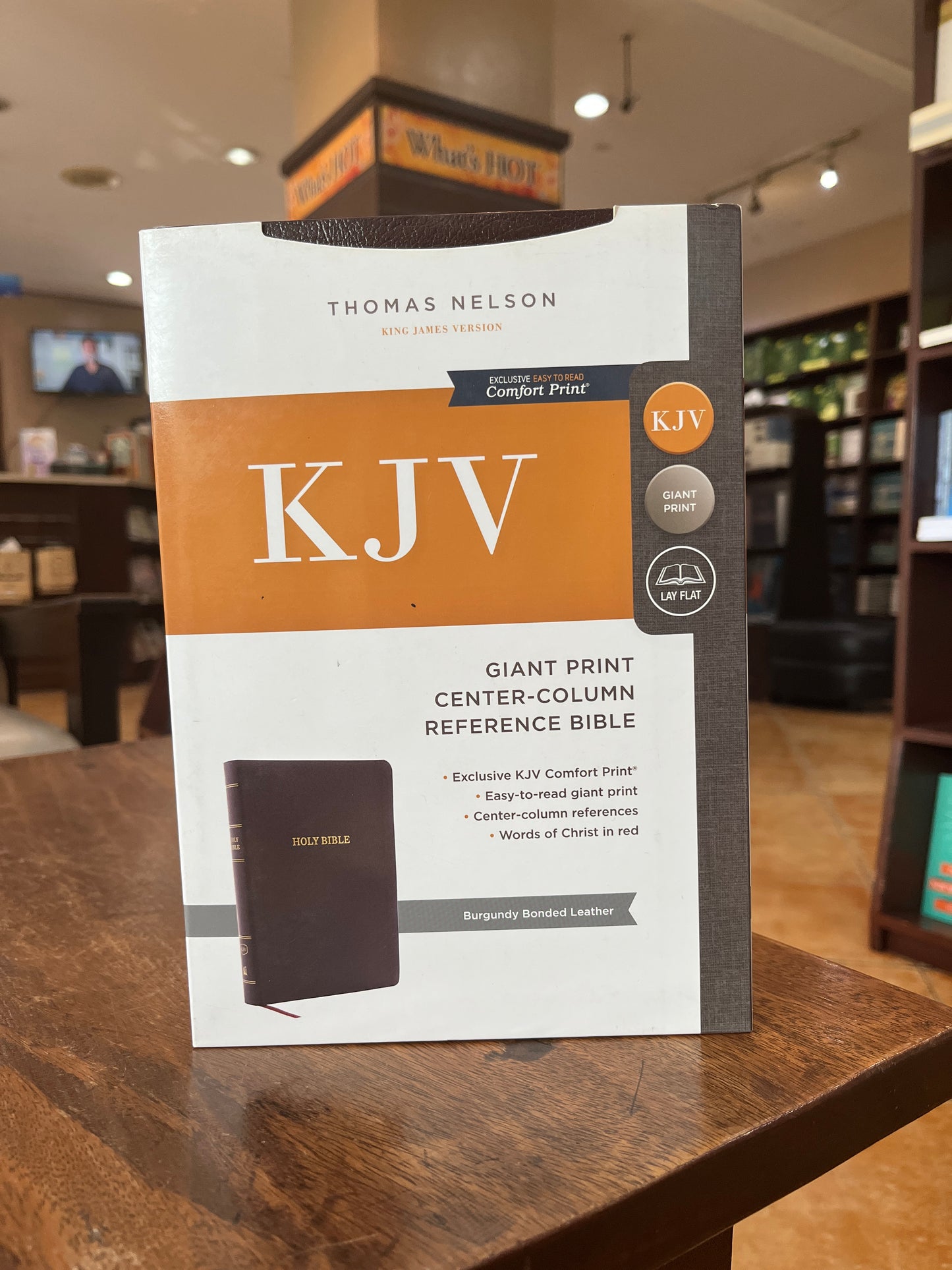 KJV Reference Bible, Giant Print, Burgundy Bonded Leather