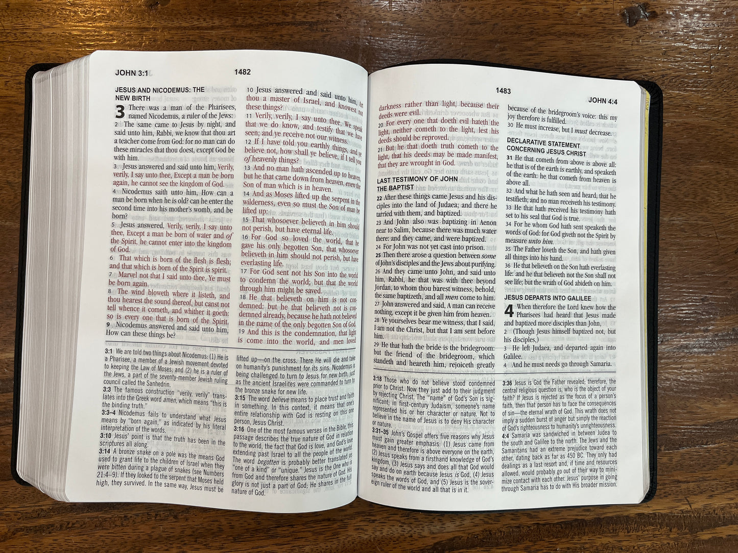 KJV Large-Print Study Bible--genuine leather, black