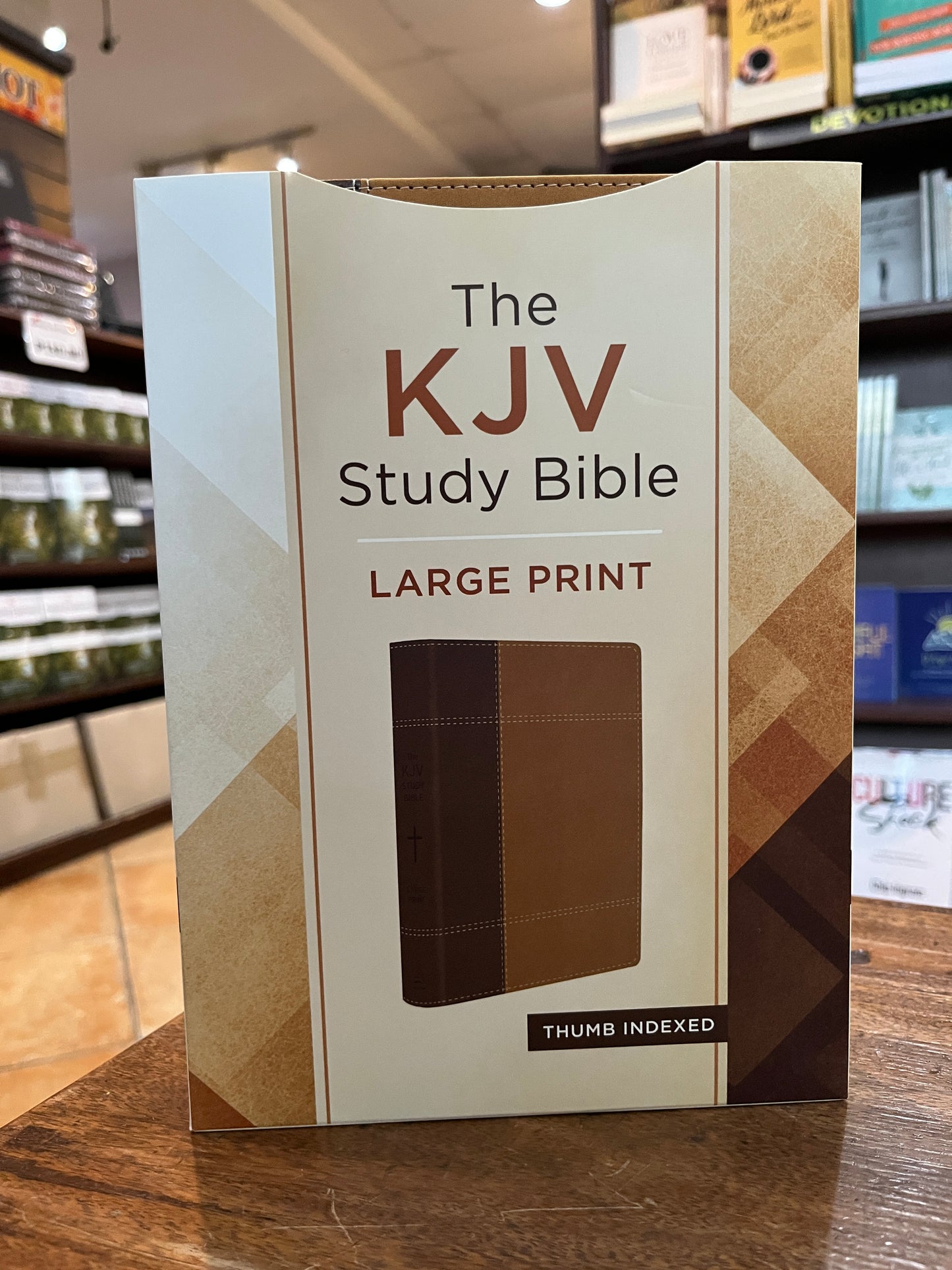 KJV Large-Print Study Bible--imitaion leather, copper (indexed)