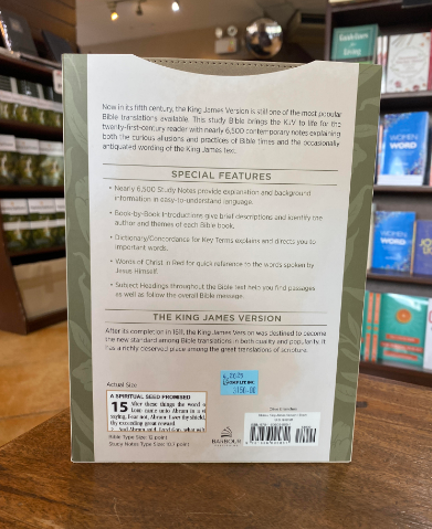 KJV Large-Print Study Bible--imitation leather brown/olive