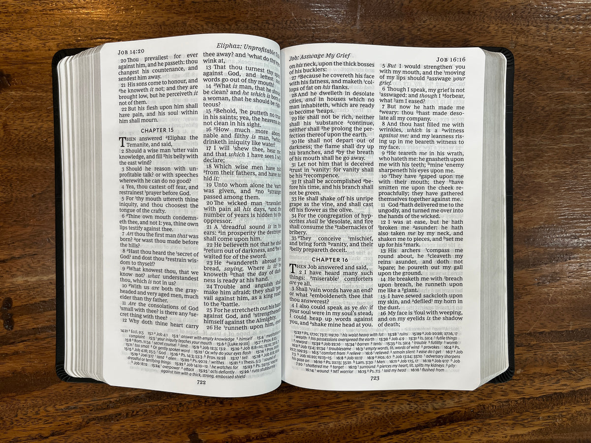 KJV Personal Size Giant Print Reference Bible (Leathersoft, Black)