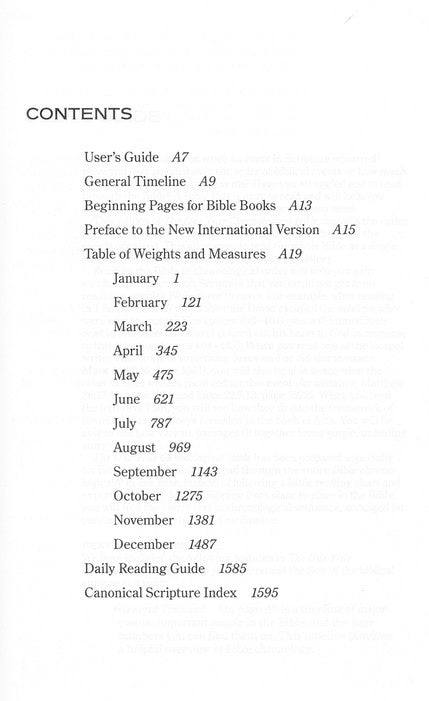 NIV One Year Chronological Bible, Paperback