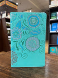 NLT Girls Life Application Study Bible (LeatherLike, Teal/Pink Flowers)