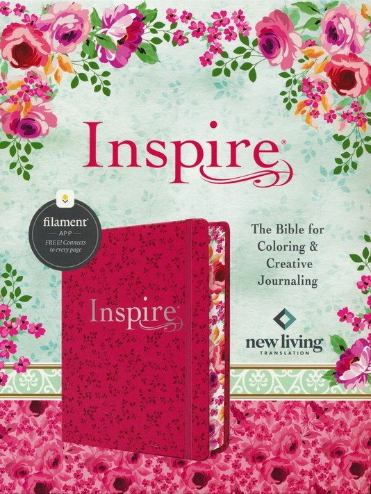 NLT Inspire Bible, Filament Enabled, Hardcover LeatherLike, Pink