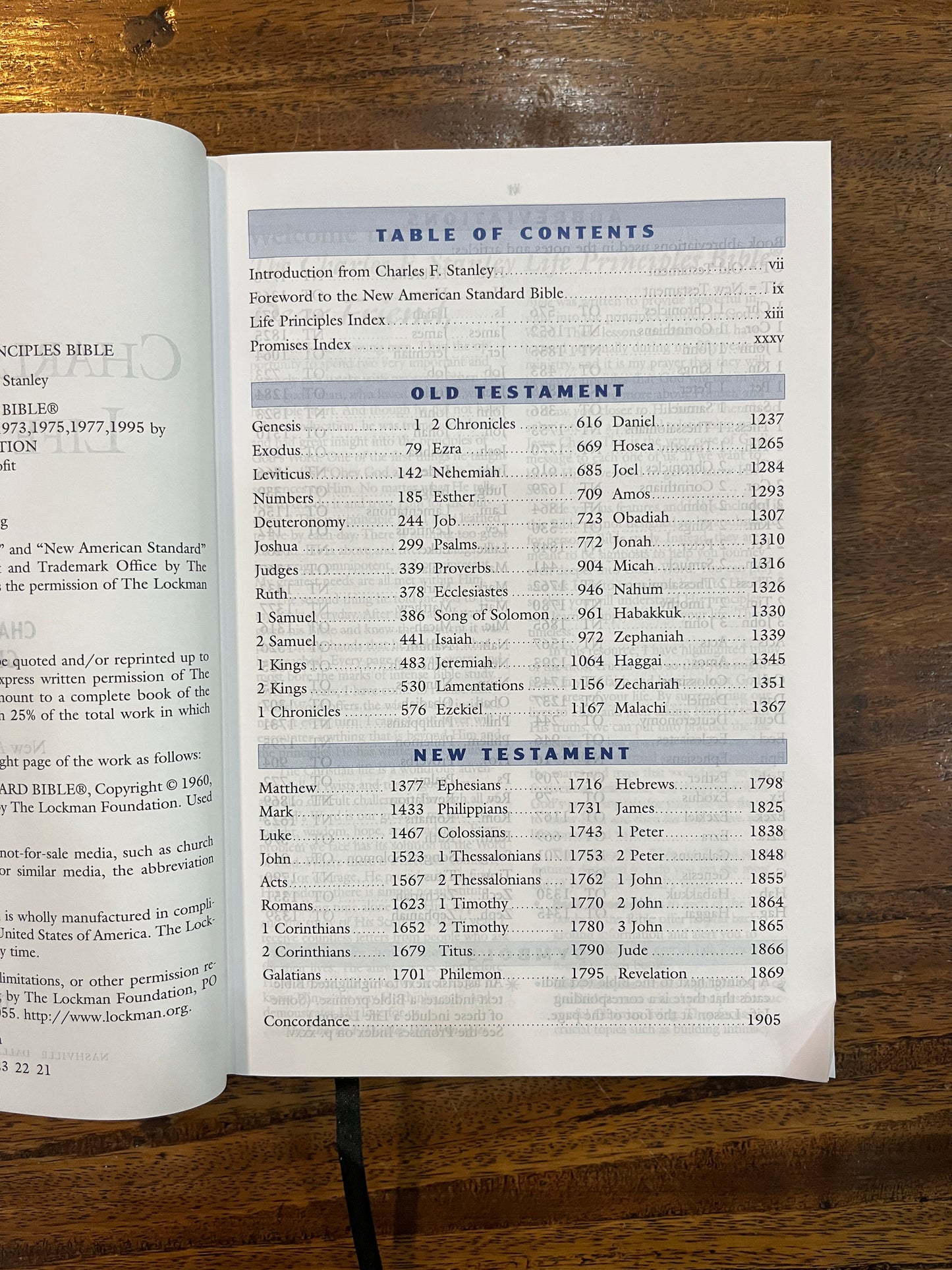 NASB The Charles F. Stanley Life Principles Bible Large Print Edition (Hardcover)