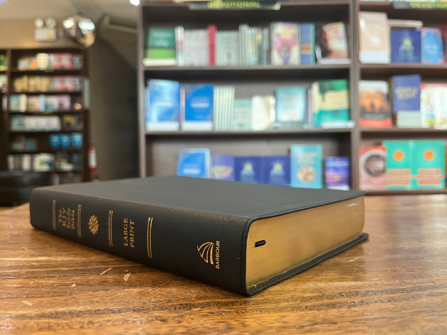 KJV Large-Print Study Bible--genuine leather, black