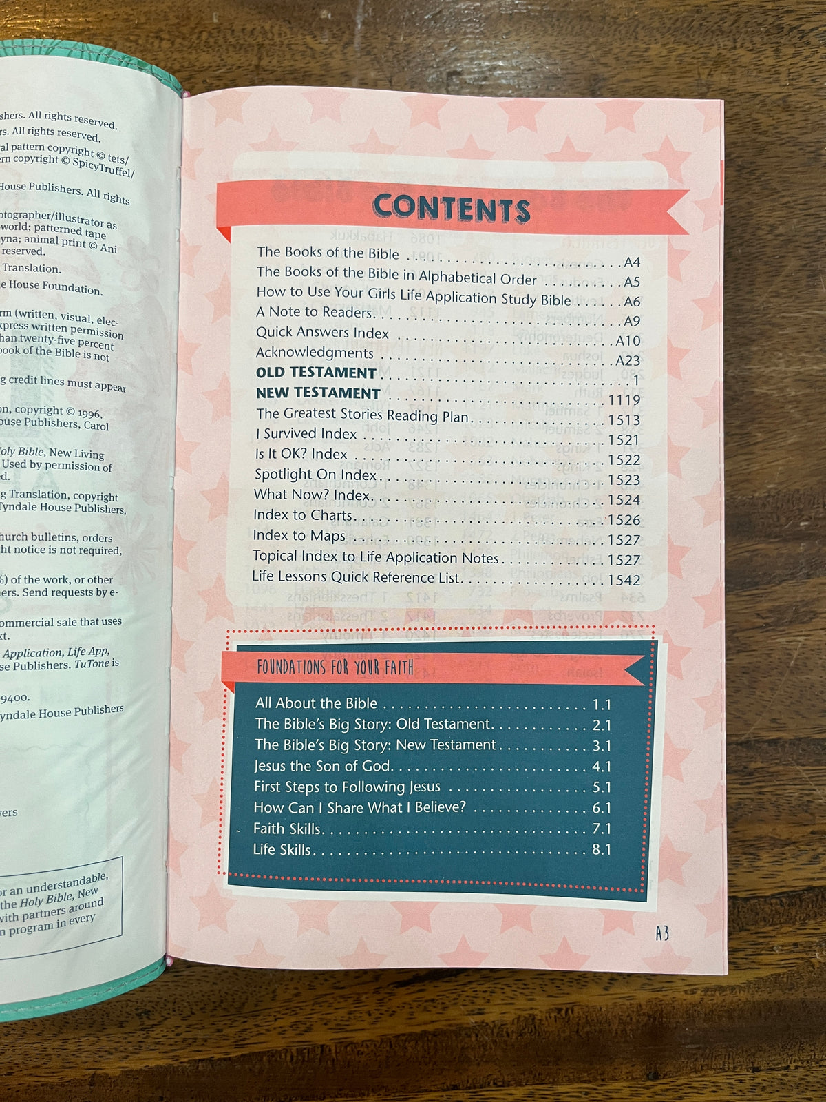 NLT Girls Life Application Study Bible (LeatherLike, Teal/Pink Flowers)