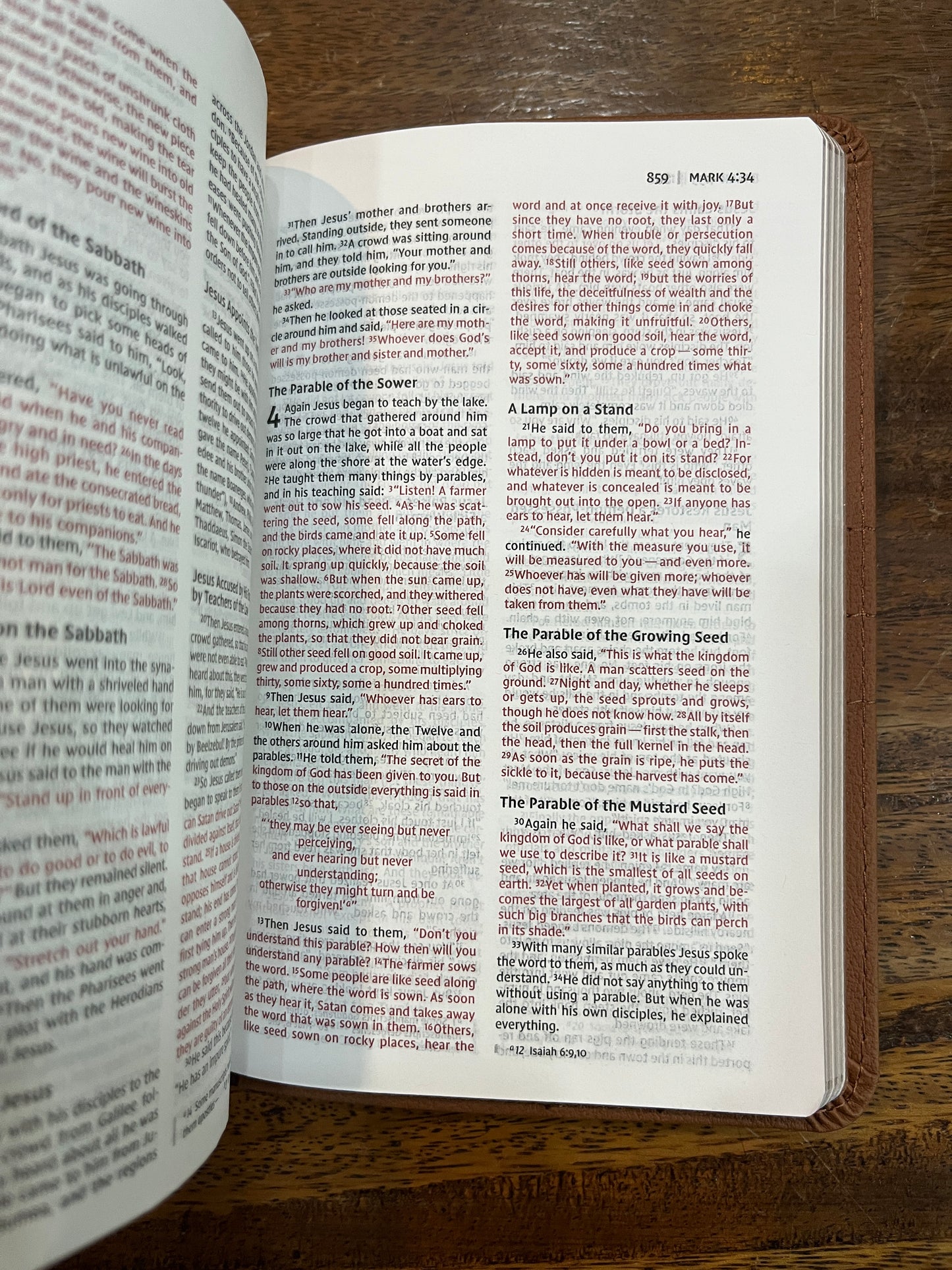 NIV, Thinline Bible, Compact, Leathersoft, Brown, Red Letter, Comfort Print