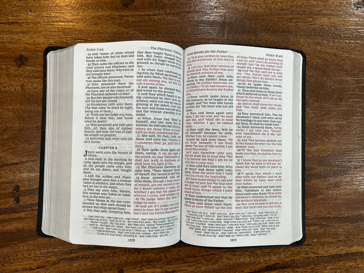 KJV Personal Size Giant Print Reference Bible (Leathersoft, Black)