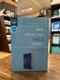 NIV, Thinline Bible, Compact, Leathersoft, Blue Floral, Red Letter, Comfort Print