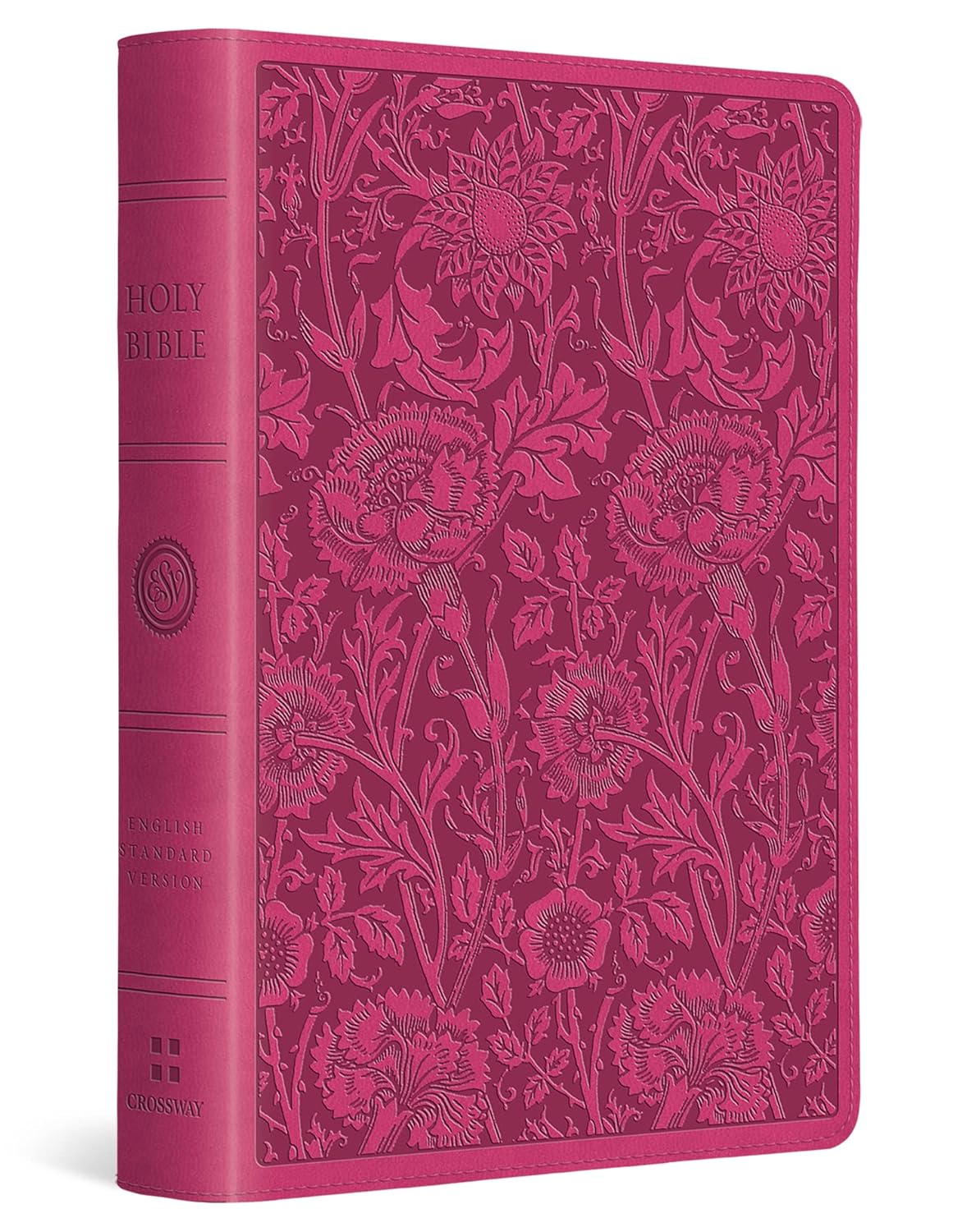 ESV Large Print Compact Bible (TruTone, Berry, Floral Design)