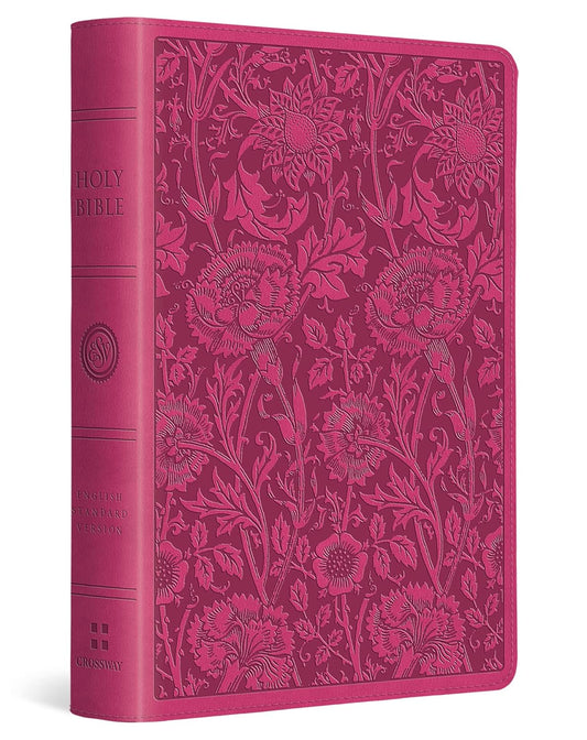 ESV Large Print Compact Bible (TruTone, Berry, Floral Design)