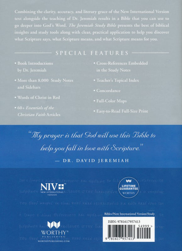 NIV The Jeremiah Study Bible (Jacketed Hardcover)