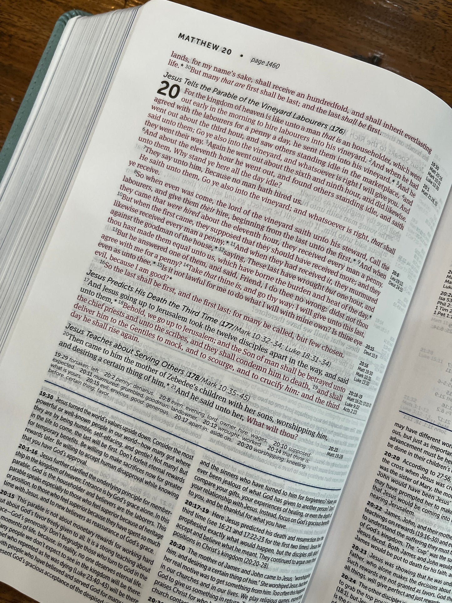 KJV Life Application Study Bible, Third Edition (Red Letter, LeatherLike, Floral Frame Teal)