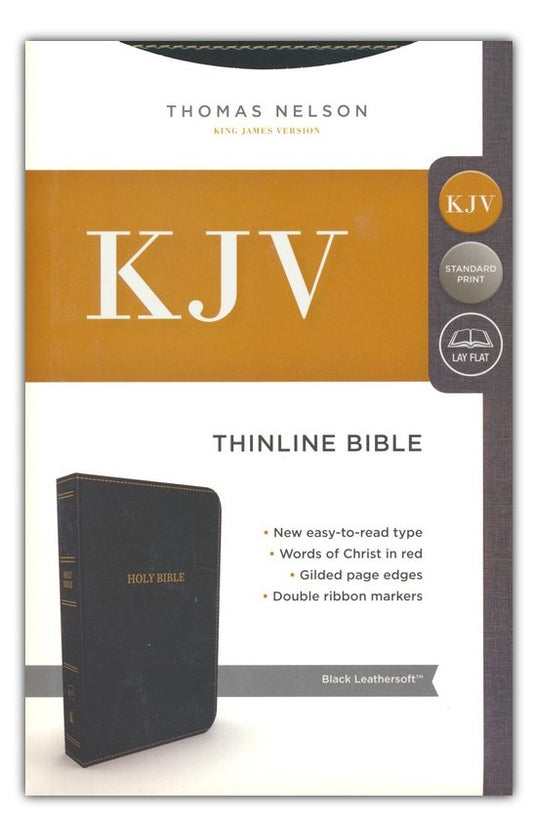 KJV Thinline Bible Standard Print Leathersoft Black Red Letter Edition Comfort Print