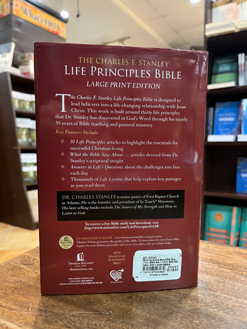 NASB The Charles F. Stanley Life Principles Bible Large Print Edition (Hardcover)