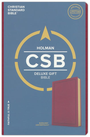CSB Deluxe Gift Bible--soft leather-look, burgundy (OM)