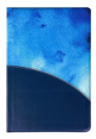 Holman NIV Rainbow Bible; Blue Watercolor; Leather Touch (OM)