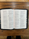 NLT Large Print Thinline Reference Zipper Bible, Filament Enabled Edition (LeatherLike, Meadow Navy & Pink)