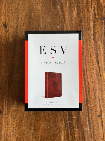 ESV Study Bible, Personal Size (TruTone, Saddle, Ornament Design)