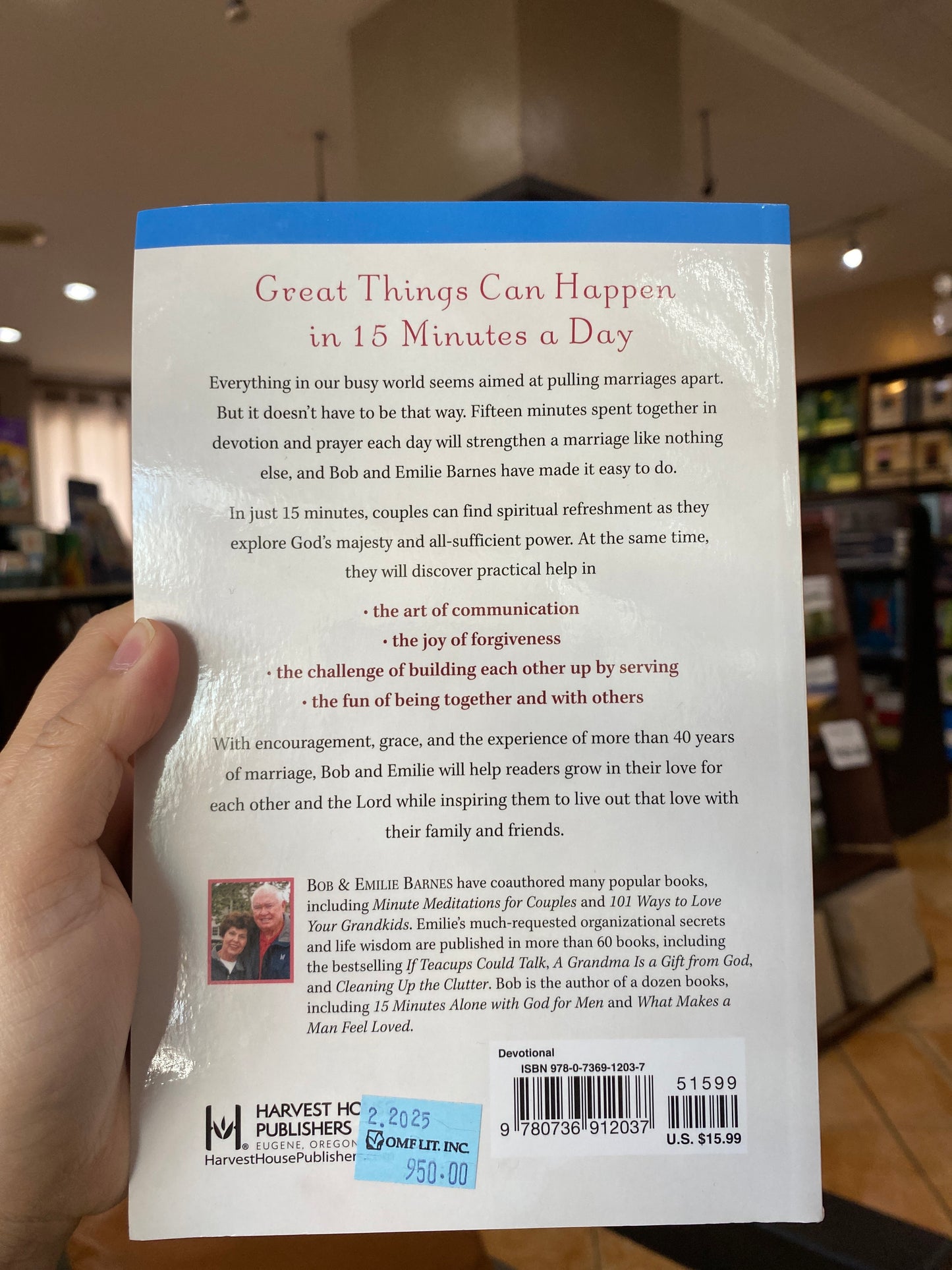 15-Minute Devotions for Couples (Barnes, Emilie) Paperback