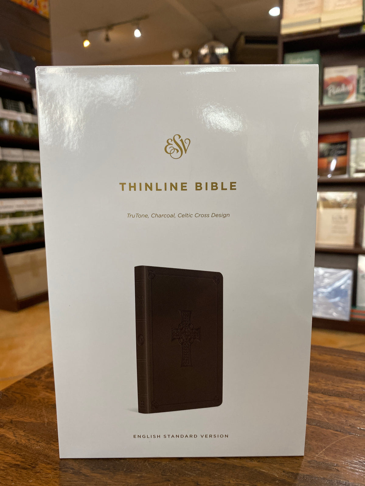 ESV Thinline Charcoal With Celtic Cross Design