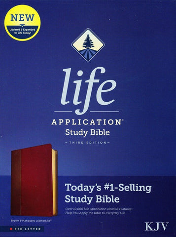 KJV Life Application Study Bible, Third Edition--soft leather-look, brown/mahogany (OM)