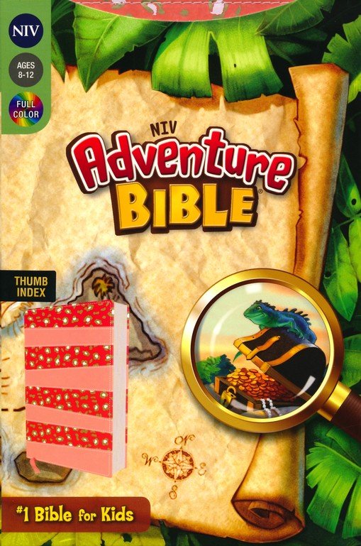 NIV Adventure Bible, Leathersoft, Coral, Full Color, Thumb Indexed Tabs (OM)