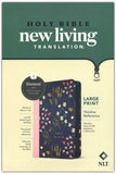 NLT Large Print Thinline Reference Zipper Bible, Filament Enabled Edition (LeatherLike, Meadow Navy & Pink)