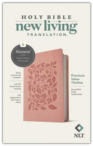 NLT Premium Value Thinline Bible, Filament-Enabled (Pink Vines)