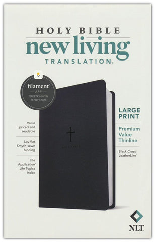 NLT Premium Value Thinline Bible, Large Print, Filament-Enabled (Black)