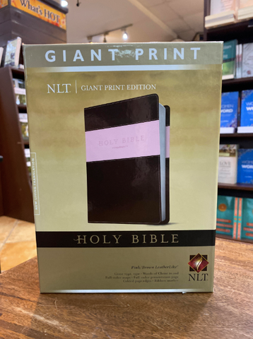 NLT Holy Bible, Giant Print TuTone Imitation Leather, pink/brown