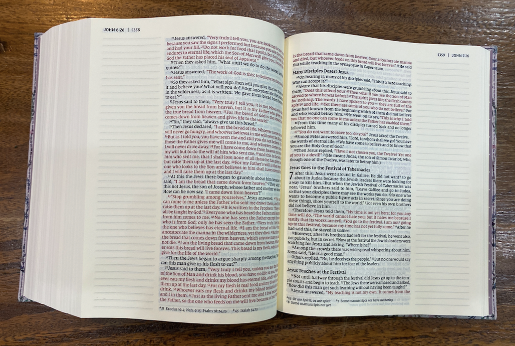 NIV Journal the Word Bible Comfort Print (Hardcover, Cloth-over-Board, Pink Floral)