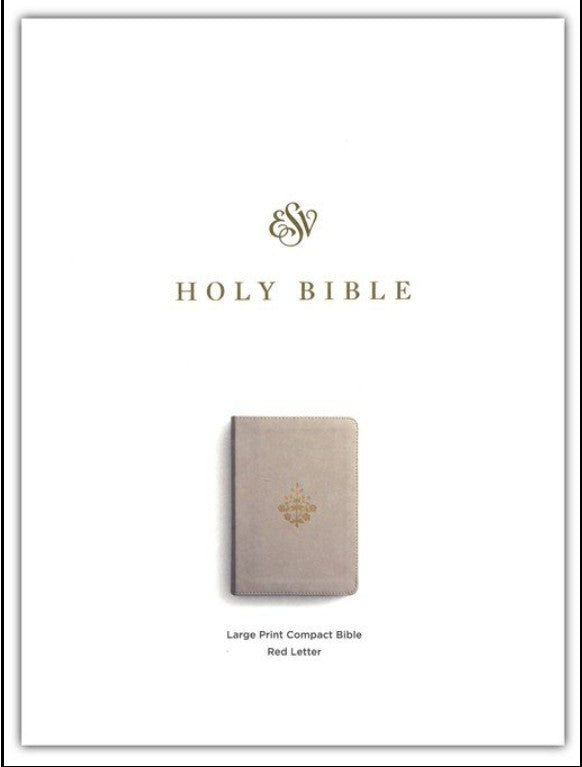 ESV Large Print Compact Bible, Red Letter--soft leather-look, stone, branch